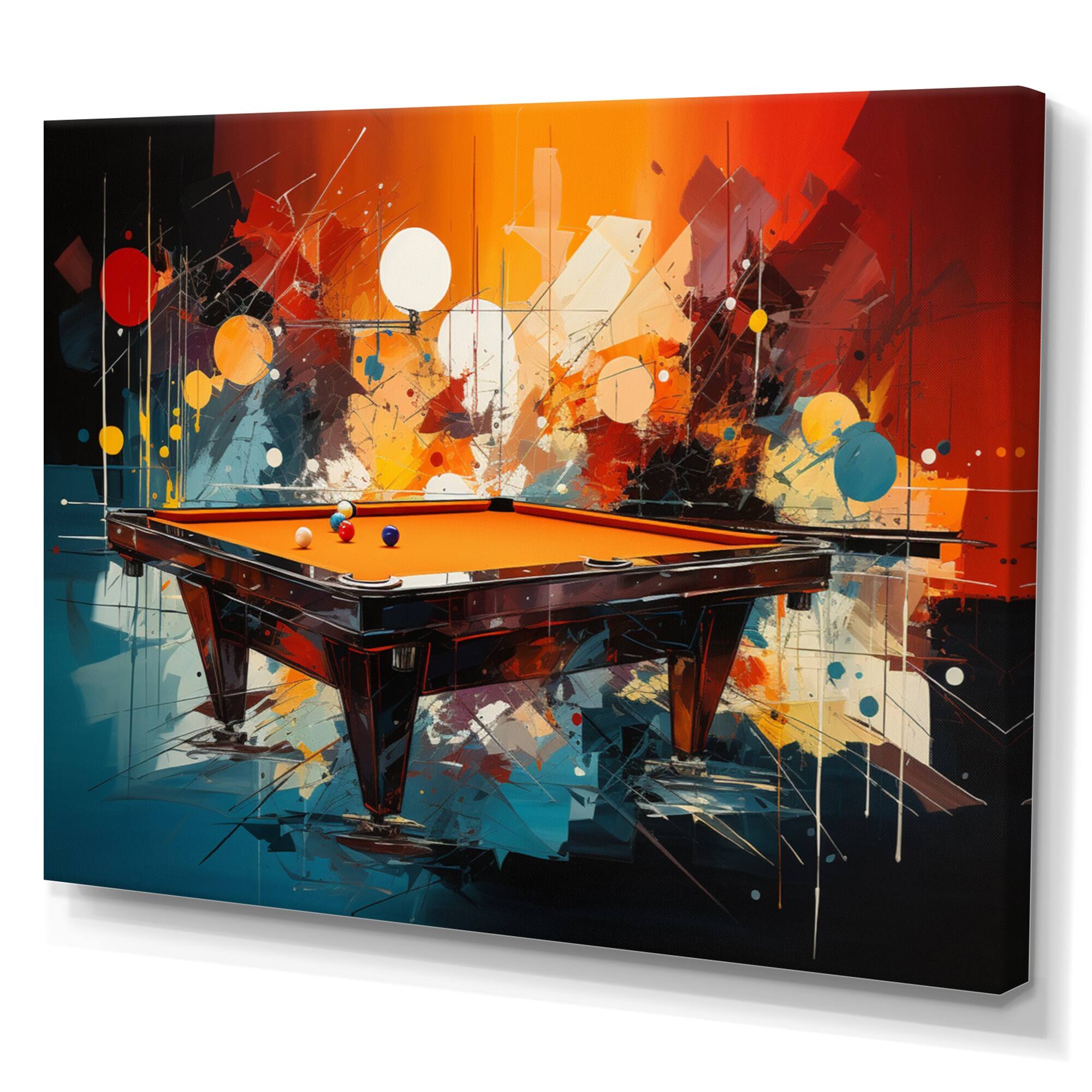 Designart "Billard Vibrant Break II" Sports Canvas Prints Bed Bath